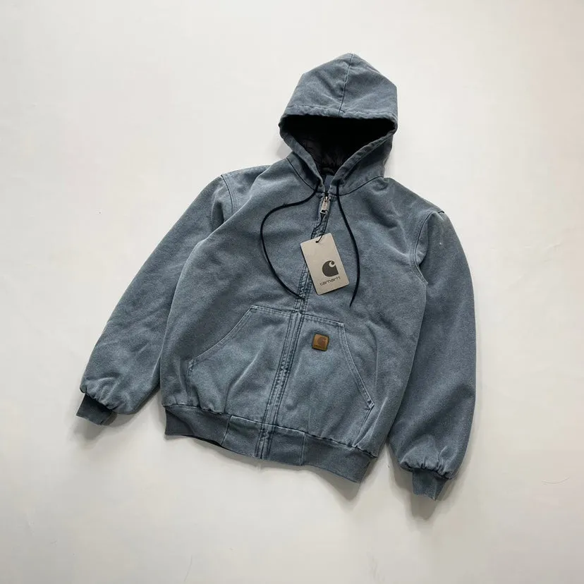 Carhartt J130 Heavyweight Vintage Washed Hooded Jacket Unisex Retro Outerwear - Shop Now