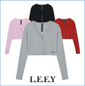 Casual Street Style Logo Cardigans - Leey