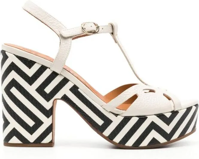 Chie Mihara Jinga 110mm Patterned Sandals White