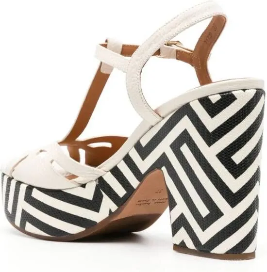 Chie Mihara Jinga 110mm Patterned Sandals White