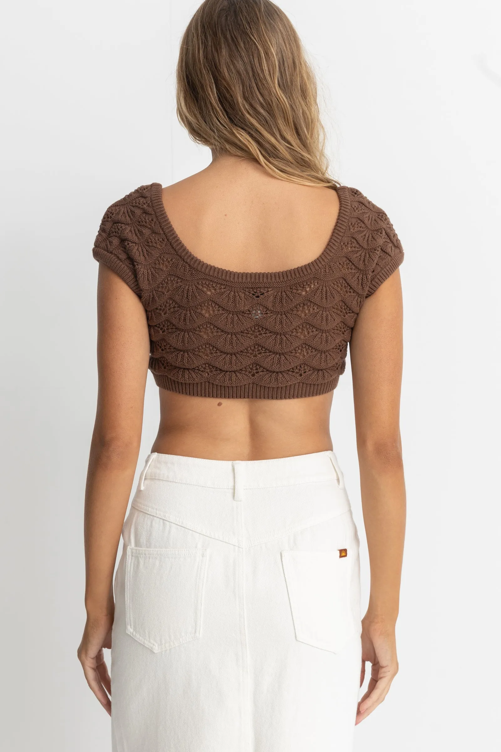 Chocolate Brown Cap Sleeve Top