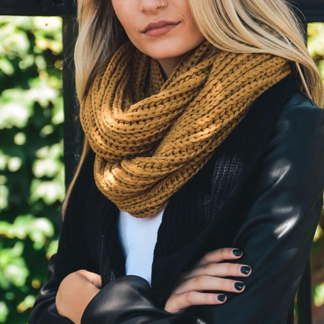 Chunky Braided Infinity Scarf - Available in Multiple Colors