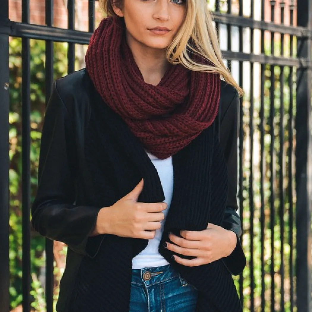 Chunky Braided Infinity Scarf - Available in Multiple Colors