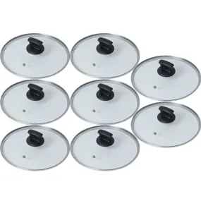 30cm Glass Lid Frypan Pot Set Transparent Pack of 8