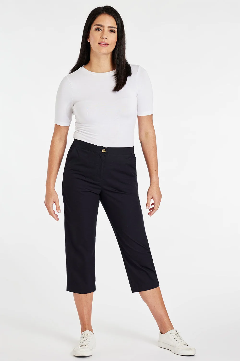 Cropped Elasticated Trousers Women's Bottoms