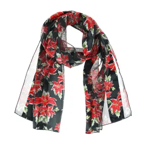 CTM Women's Christmas Winter Floral Scarf
