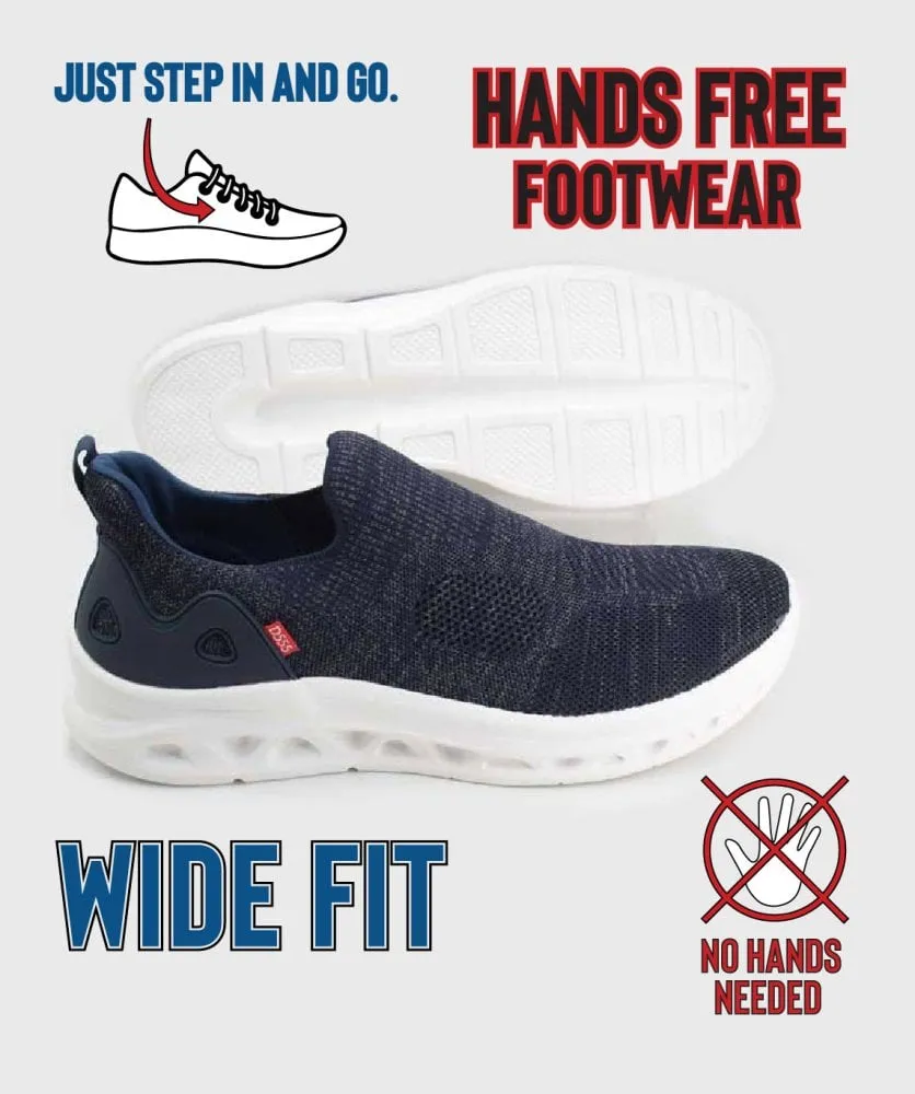 D555 Navy Hands Free Shoes With Knitted Top - BLYTH 2 for Men