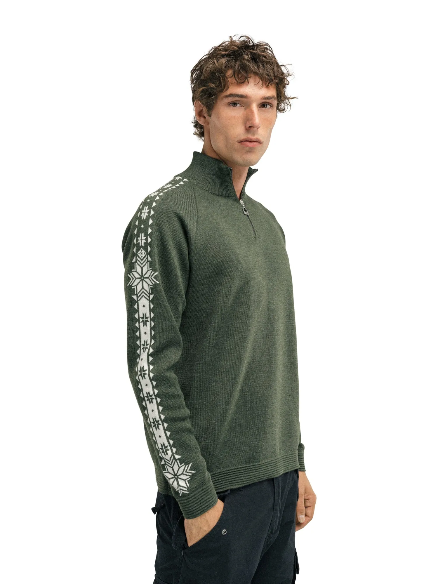 Dale of Norway Geilo Sweater Men's Dark Green Off White