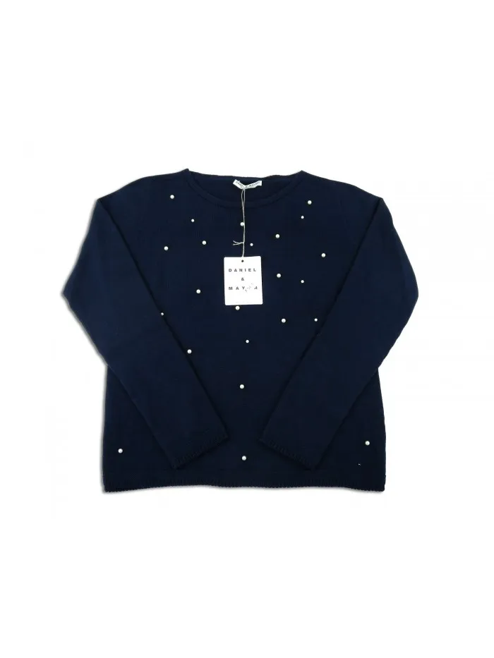 Daniel & Mayer Women's Blue Pearls Sweater - Art. 71346