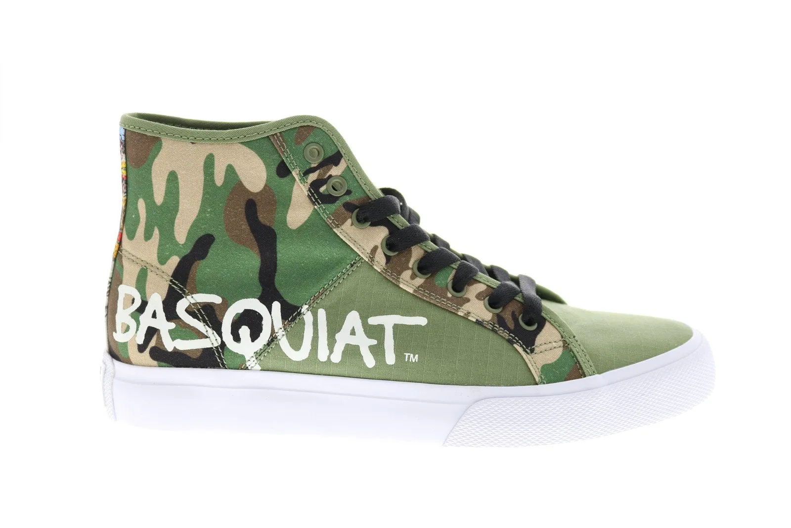 DC Basquiat Green Mens Sneakers Collaboration Limited Edition Shoes.