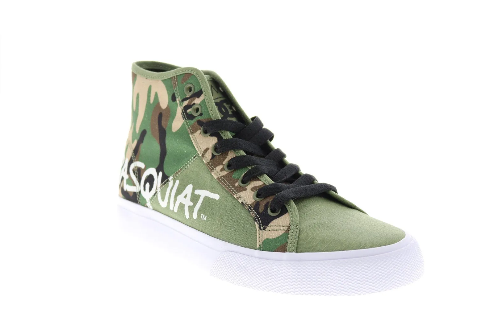 DC Basquiat Green Mens Sneakers Collaboration Limited Edition Shoes.