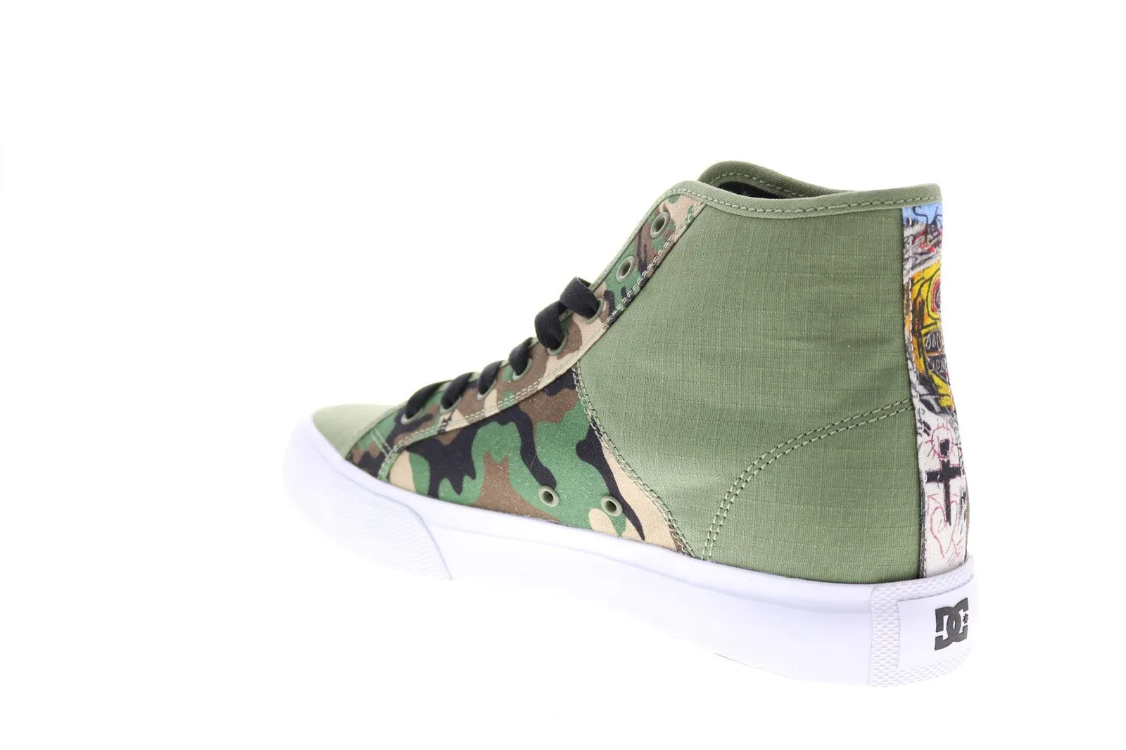 DC Basquiat Green Mens Sneakers Collaboration Limited Edition Shoes.