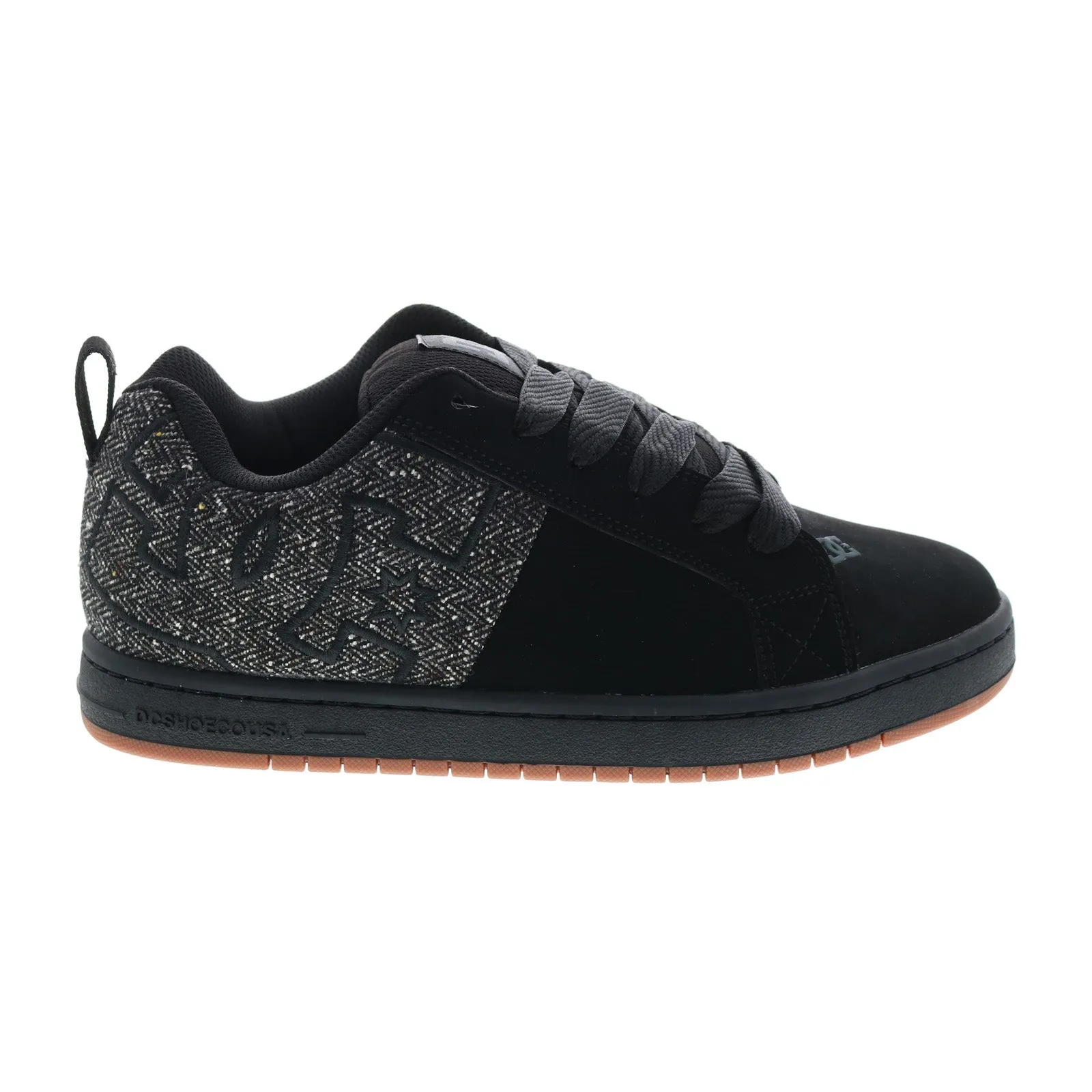 DC Court Graffik SQ Black Nubuck Skate Sneakers for Men