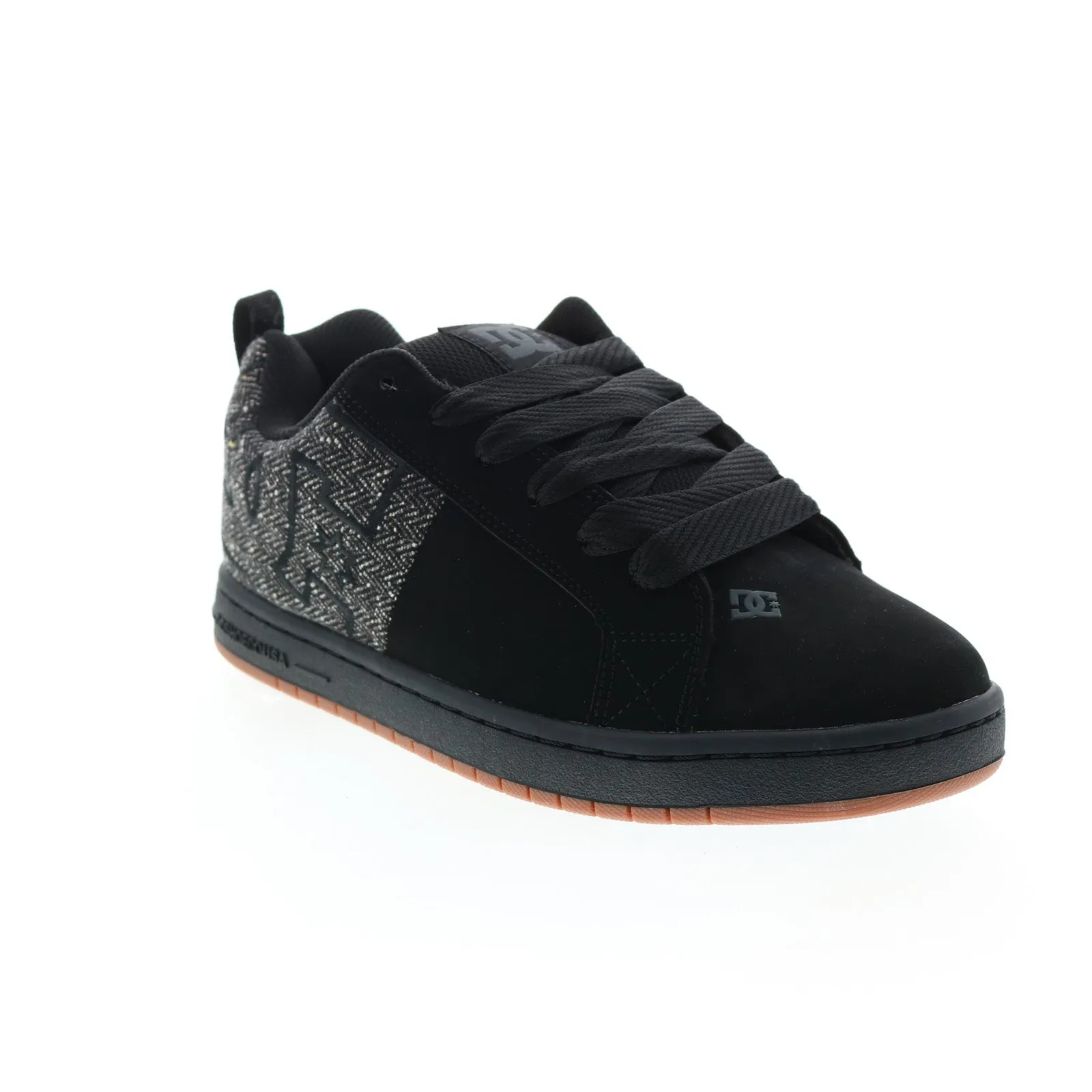 DC Court Graffik SQ Black Nubuck Skate Sneakers for Men