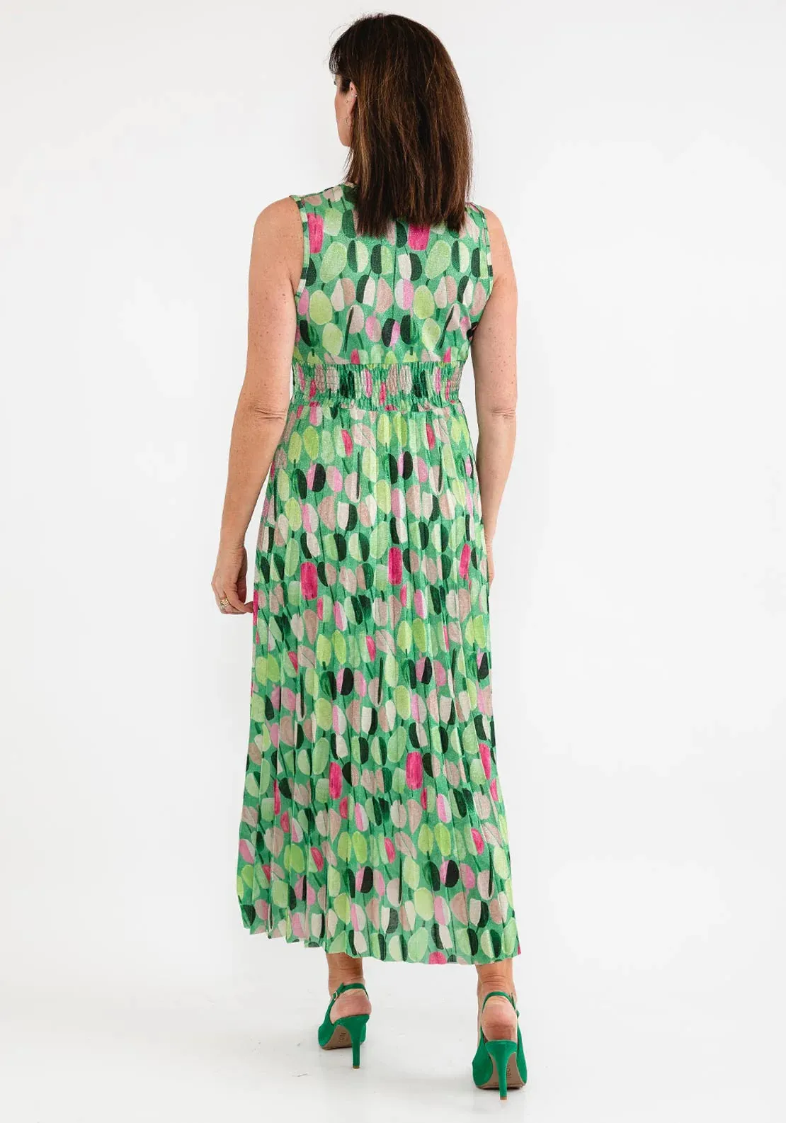 Deck Green/Pink Print Dress #922180