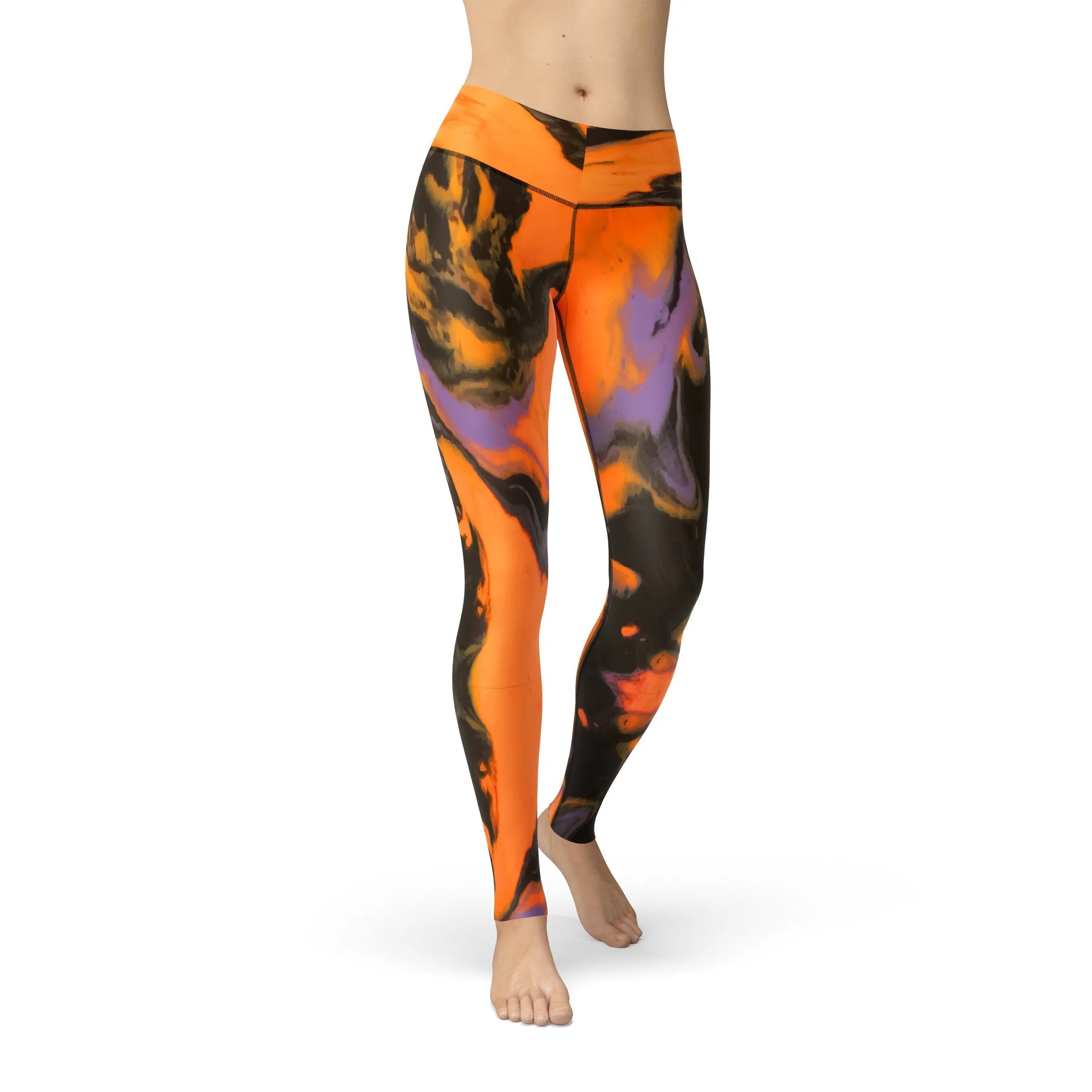 Denim Halloween Leggings with Marbled Pattern