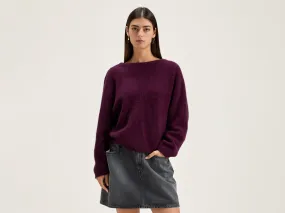 DEROS sweater in wine color, style 242, for women.