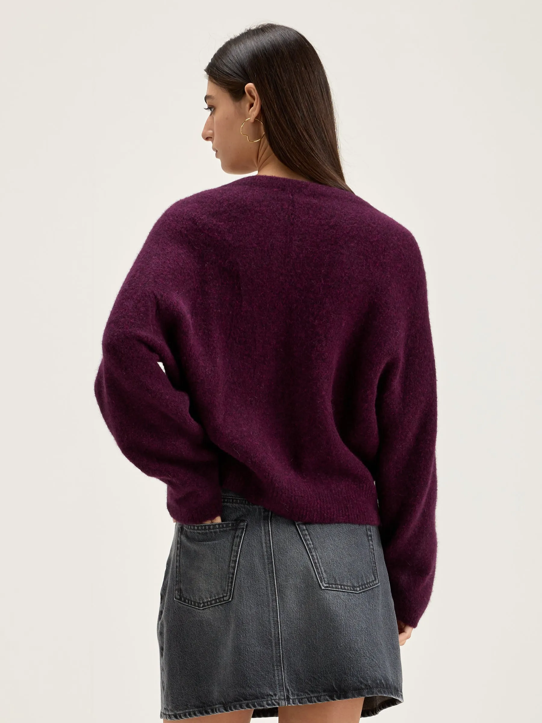 DEROS sweater in wine color, style 242, for women.