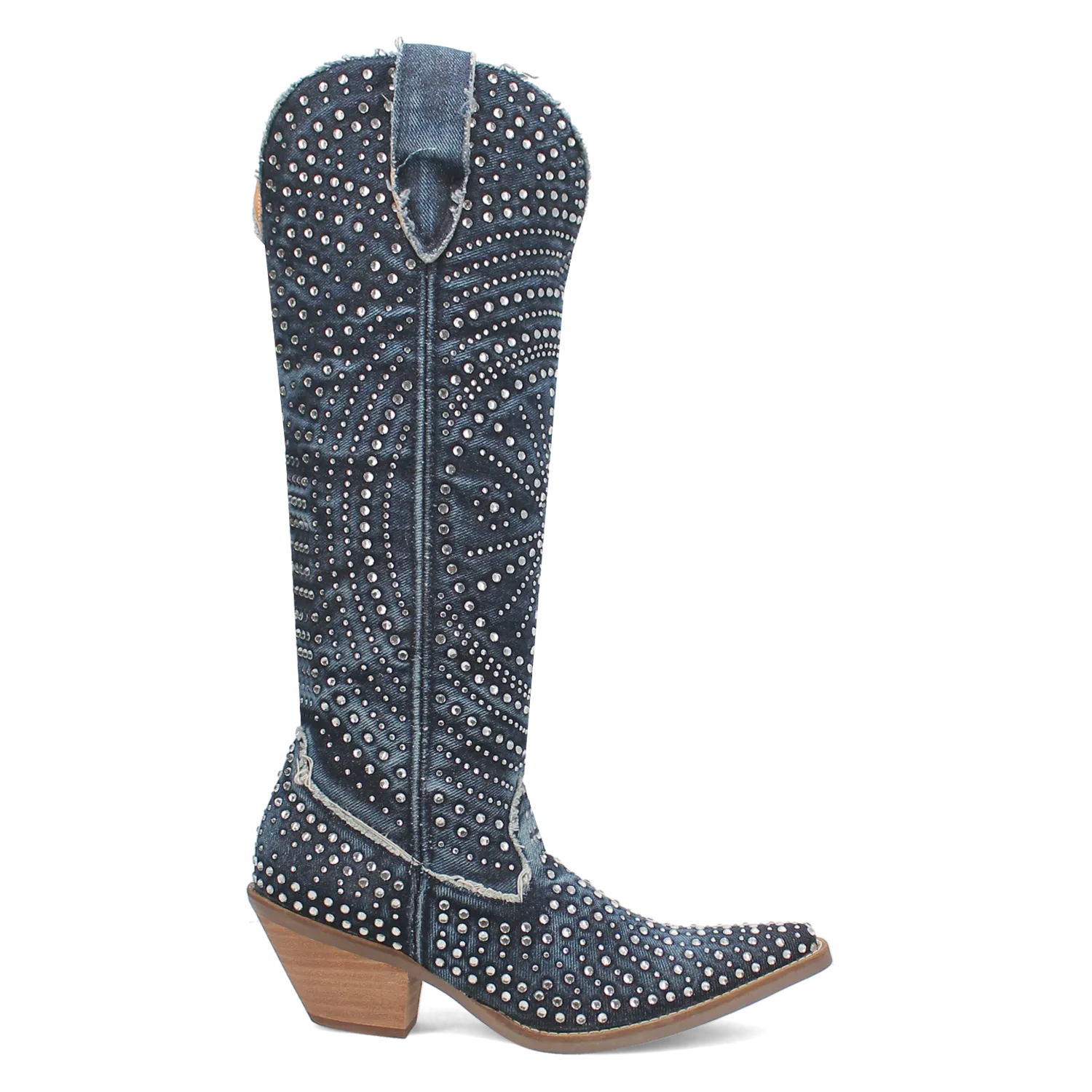 Dingo Honkytonk Honey Denim Boot in Blue Available for Preorder Online Only.