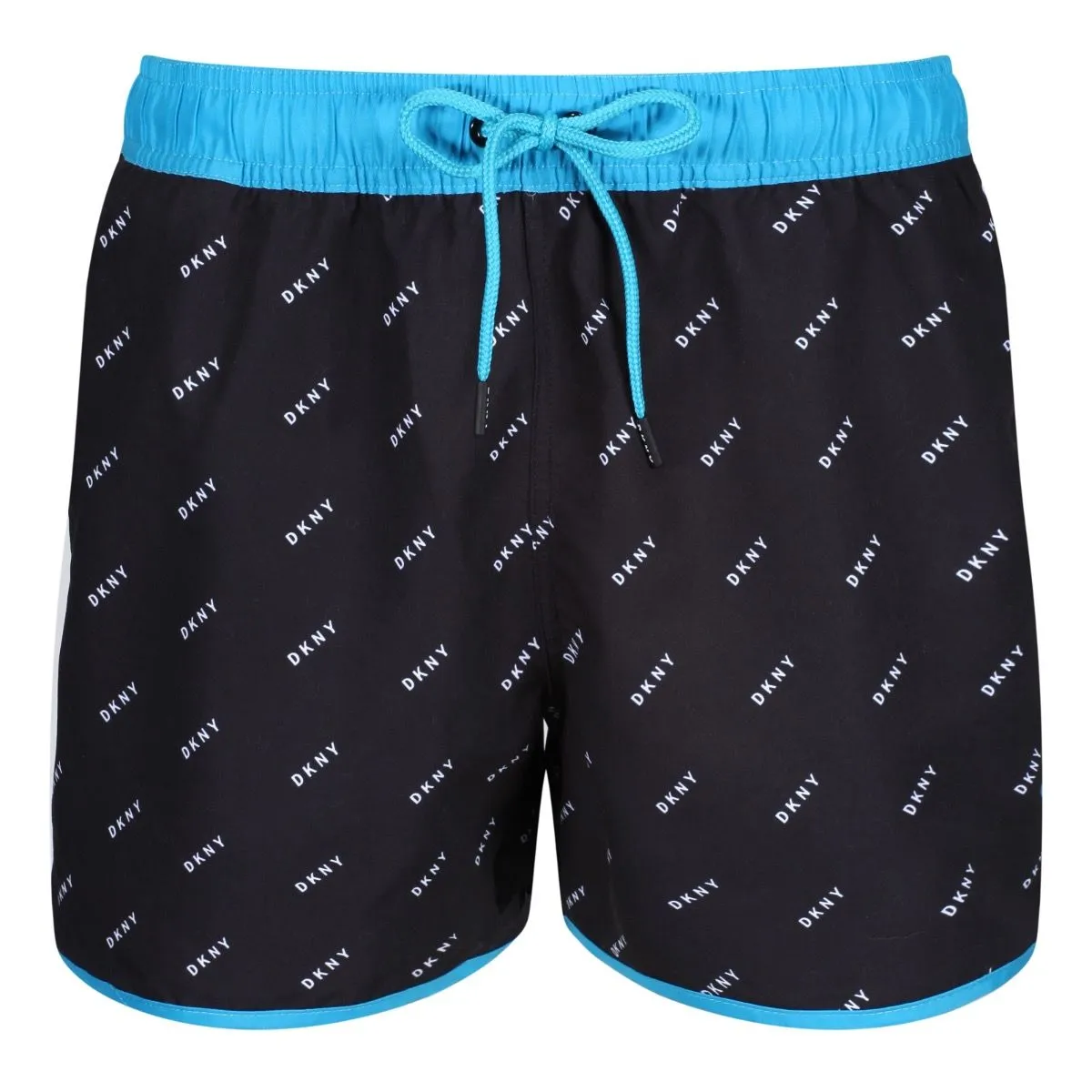 DKNY Azores Swim Shorts Black Atomic Blue Men's Swim Shorts