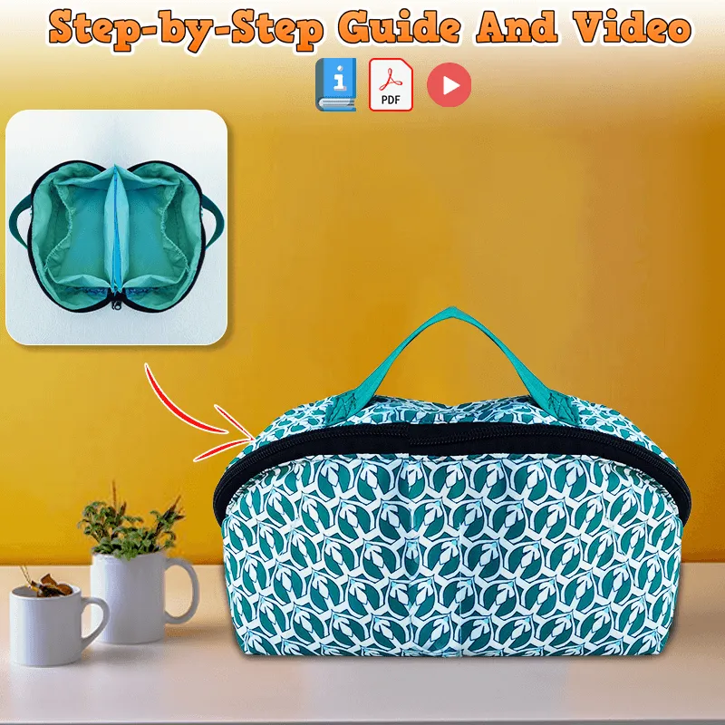 Download Travel Cosmetic Bag Pattern PDF (Includes 3 Sizes)