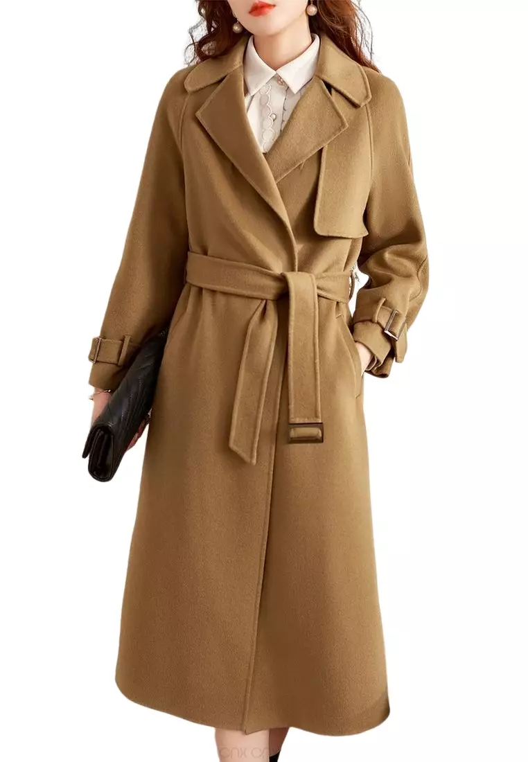 Elegant Wool Blend Wool Coat - ONX.HK