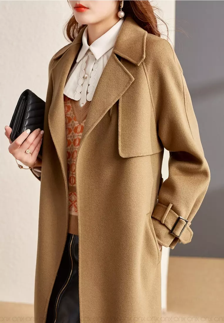 Elegant Wool Blend Wool Coat - ONX.HK