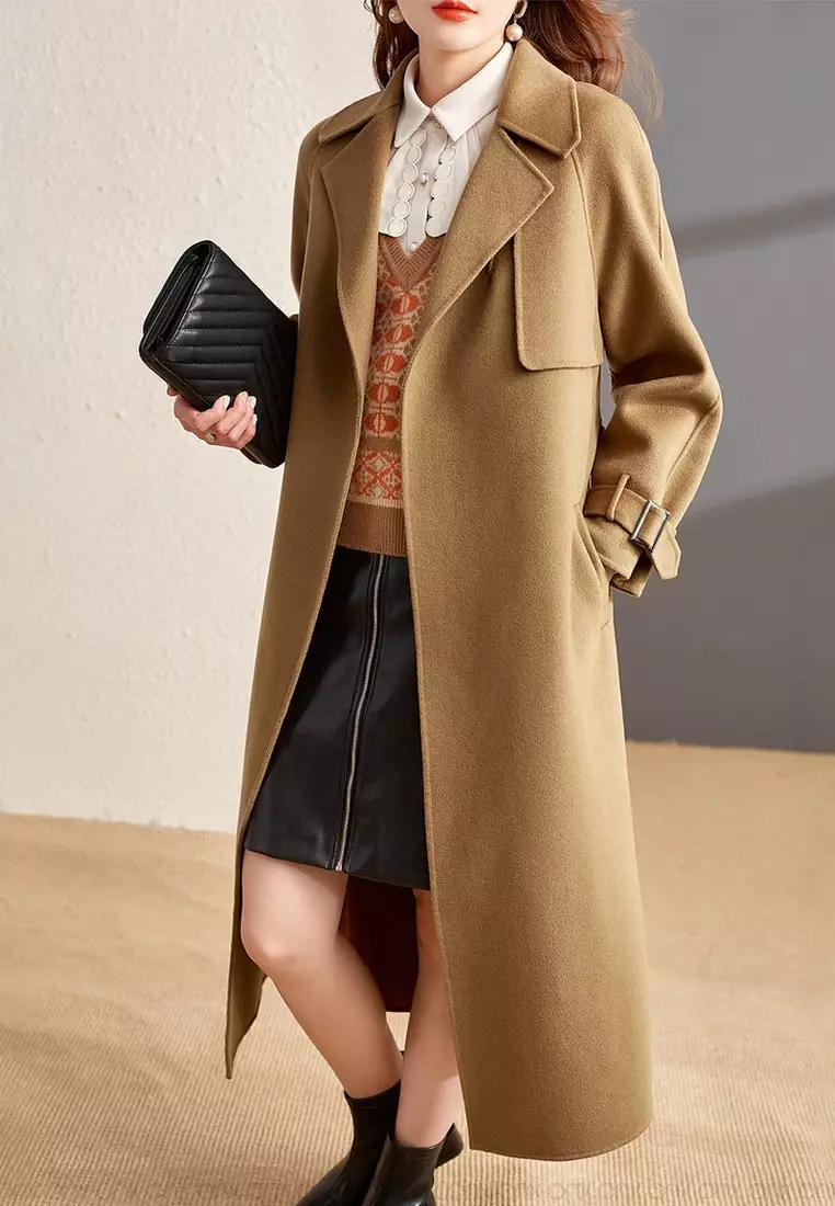 Elegant Wool Blend Wool Coat - ONX.HK