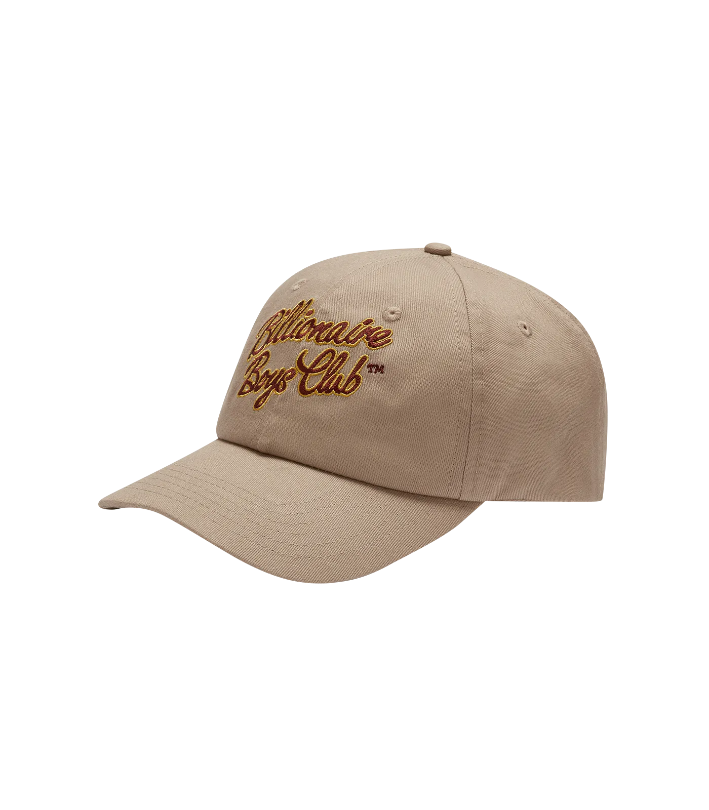 Embroidered Script Logo Cap - Beige