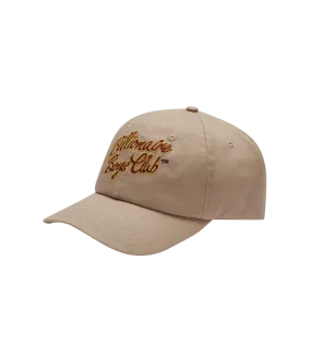 Embroidered Script Logo Cap - Beige