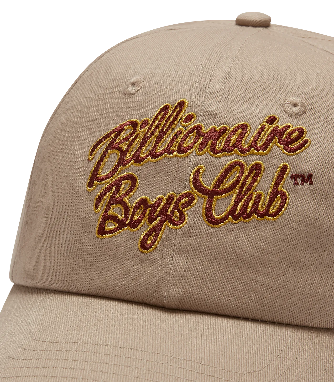 Embroidered Script Logo Cap - Beige