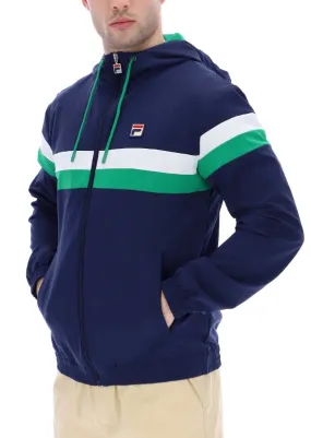 Fila Hooded Track Jacket in Navy and White