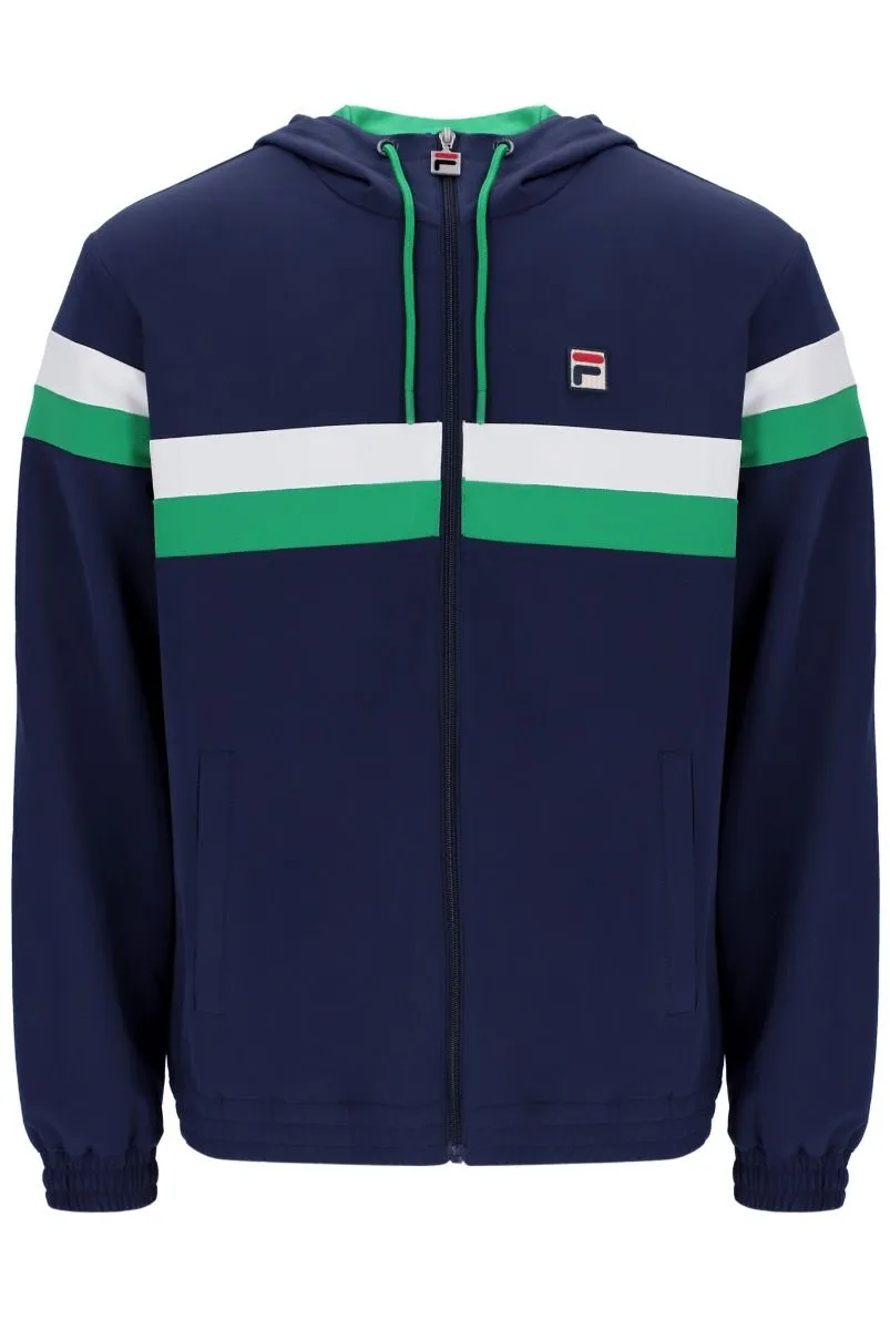 Fila Hooded Track Jacket in Navy and White