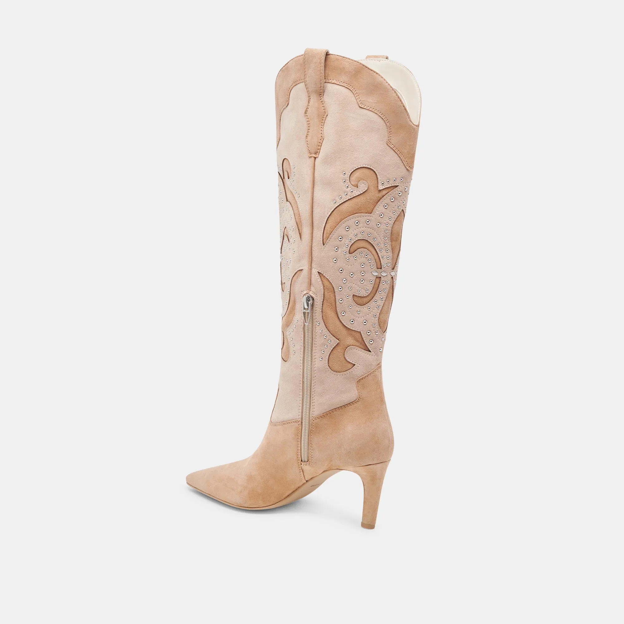 FINLEY STUD BOOTS CAMEL SUEDE