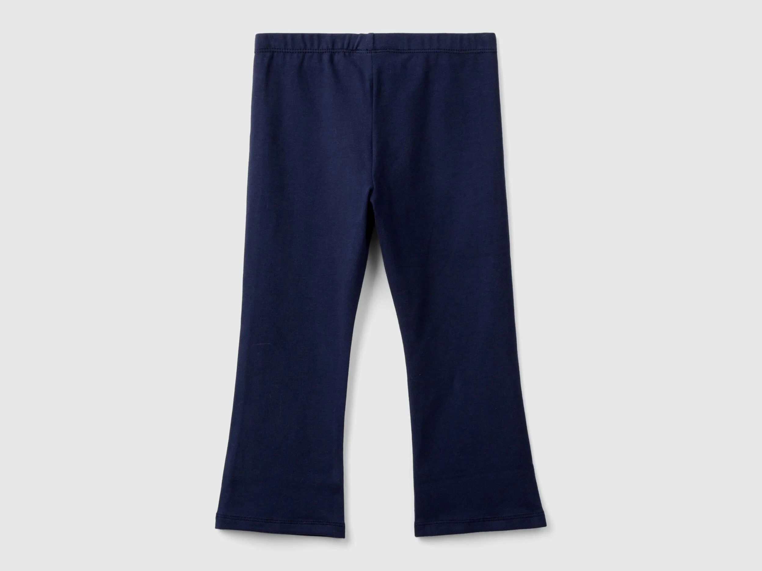 Flared stretch cotton leggings in Dark Blue by Benetton