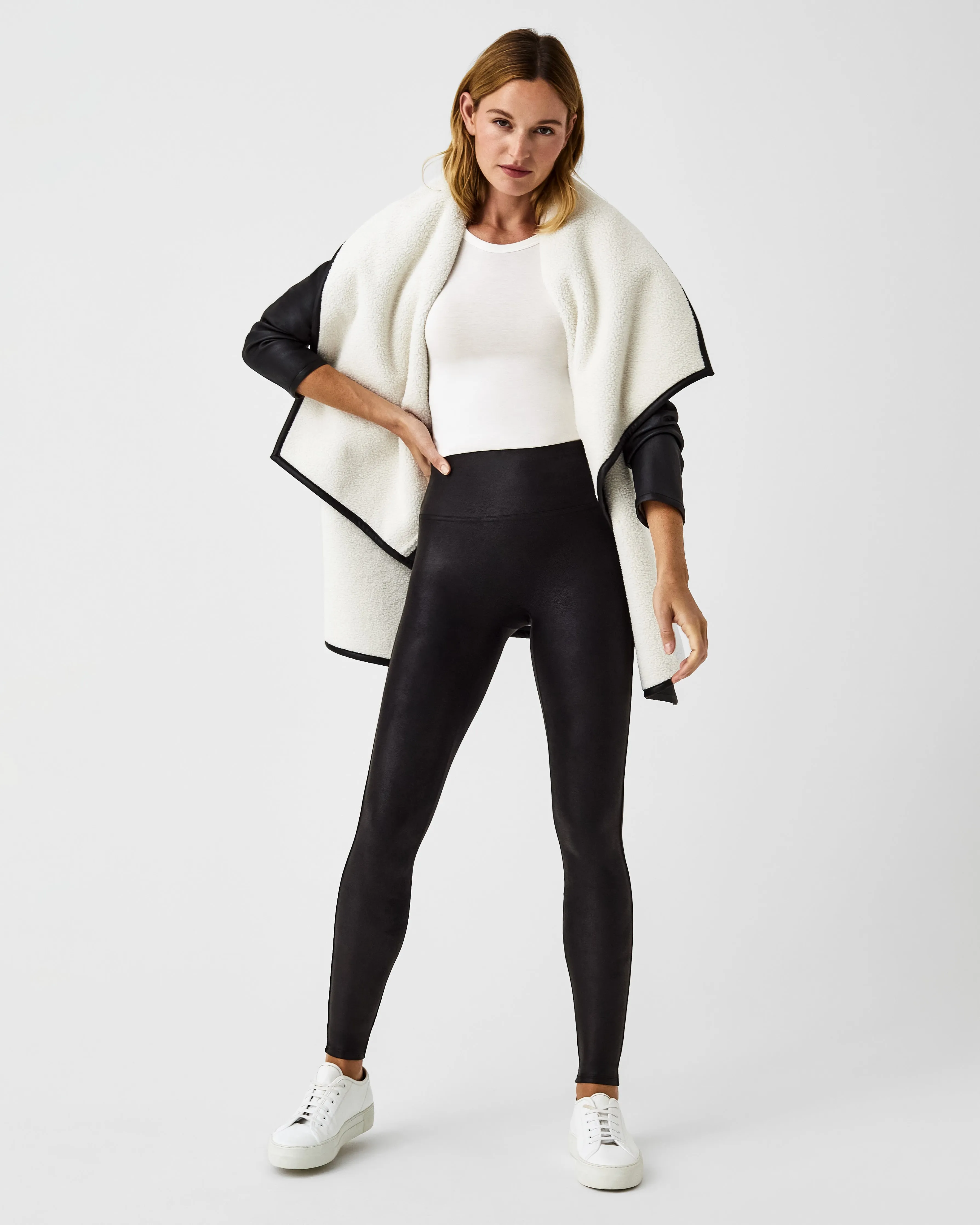 Fleece-Lined Faux Leather Leggings