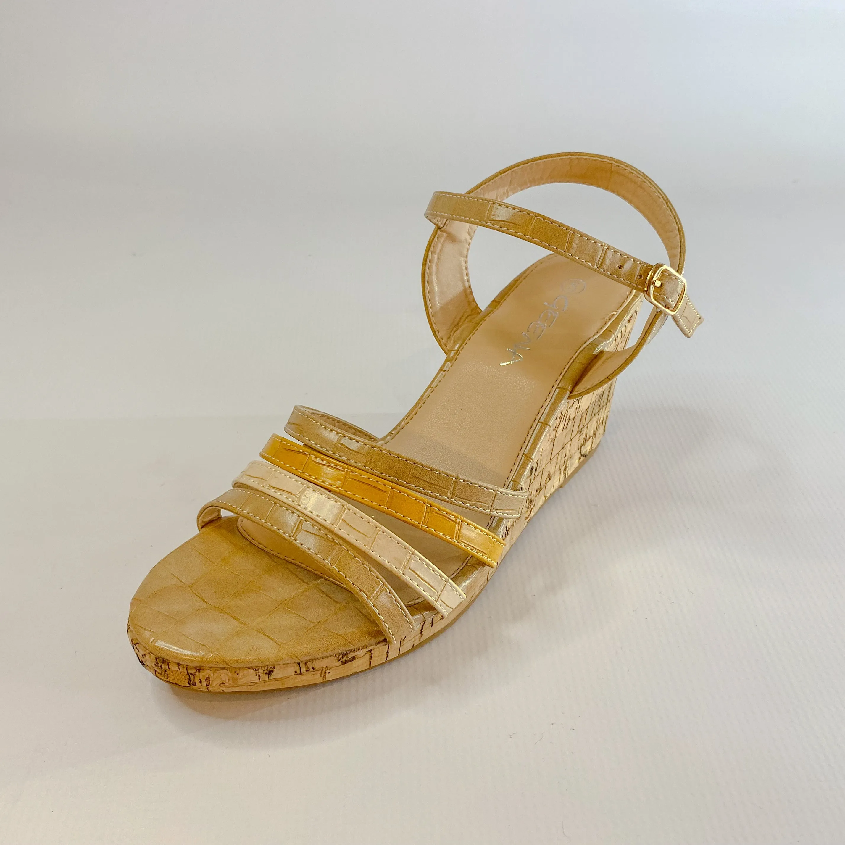 Geena colorful cork wedge