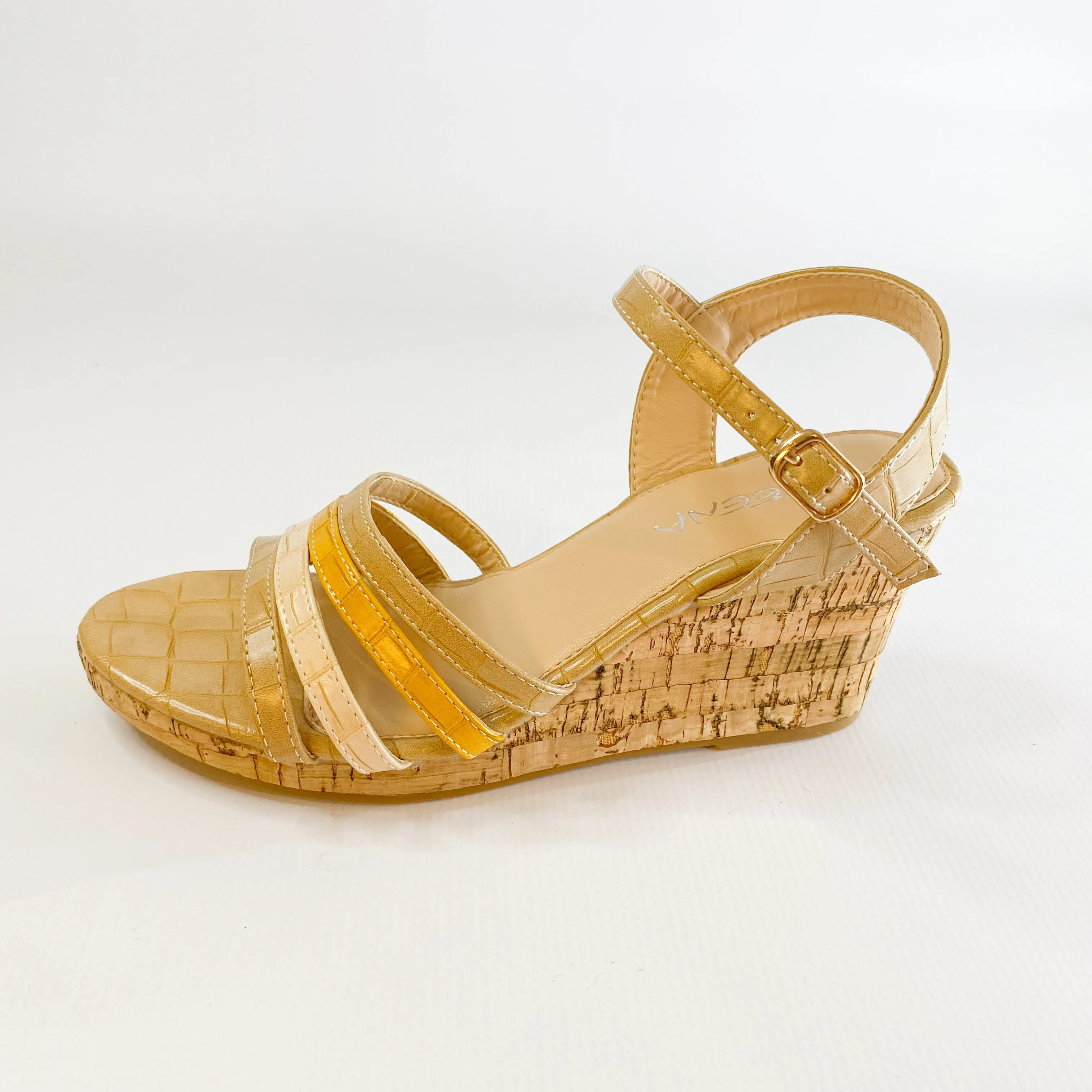 Geena colorful cork wedge