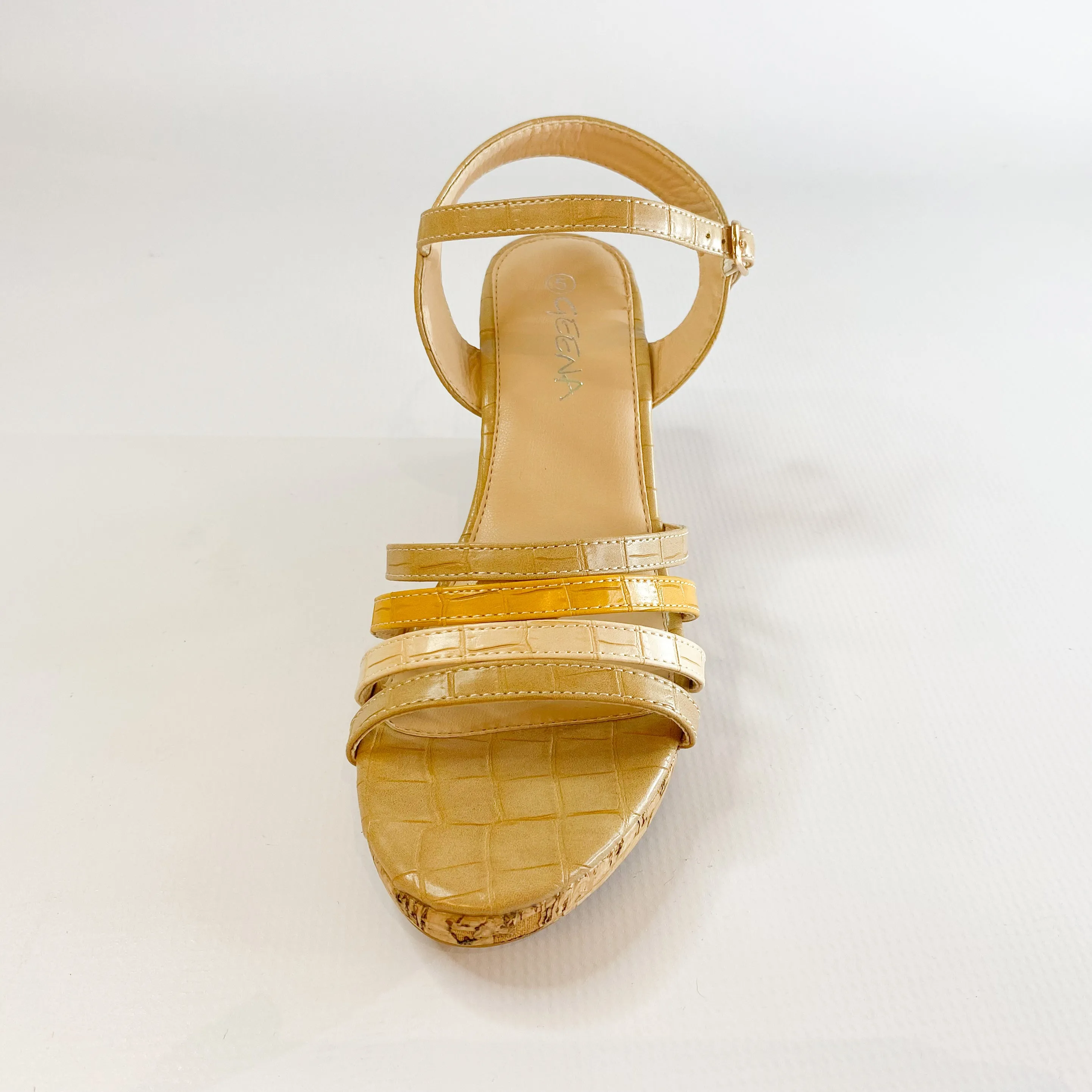 Geena colorful cork wedge