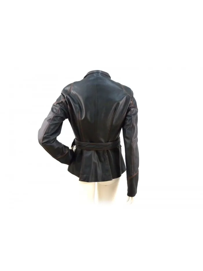 Giani Women's Leather Jacket - Stylish Stitched Design