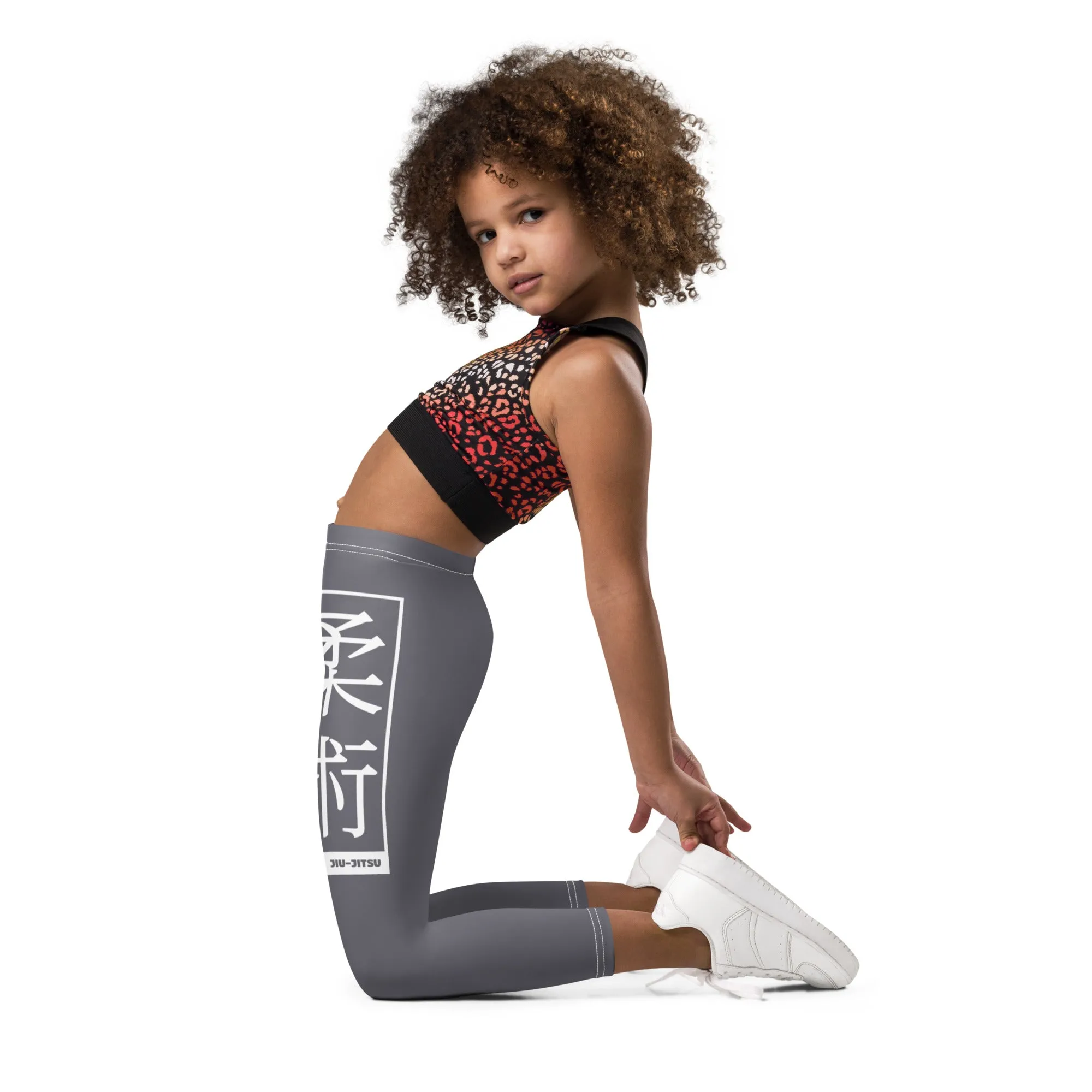 Girls Yoga Leggings for Jiu-Jitsu Workout - Charcoal