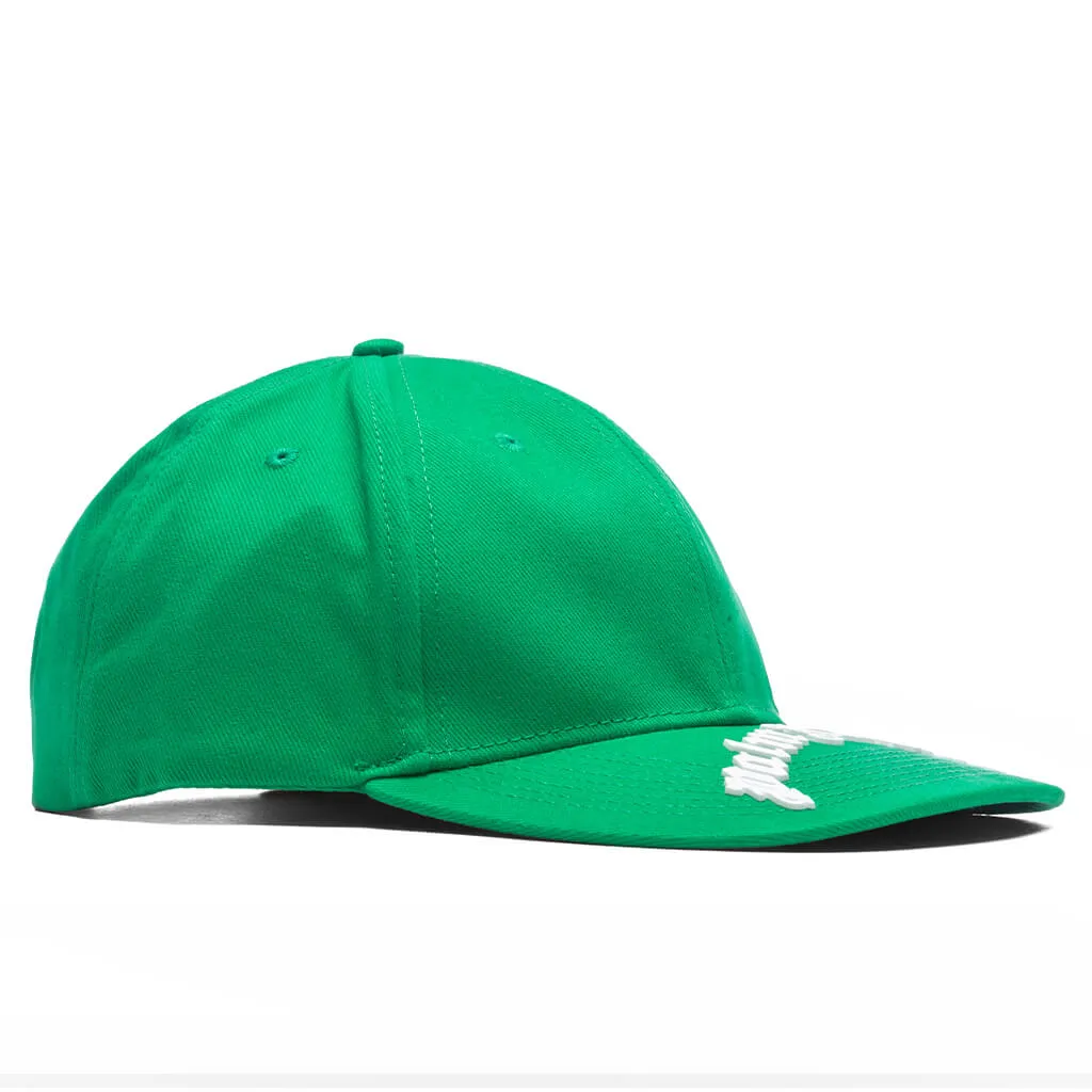 Green and White Curved Logo Cap