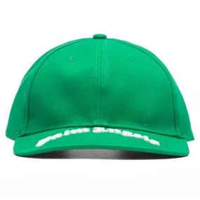 Green and White Curved Logo Cap