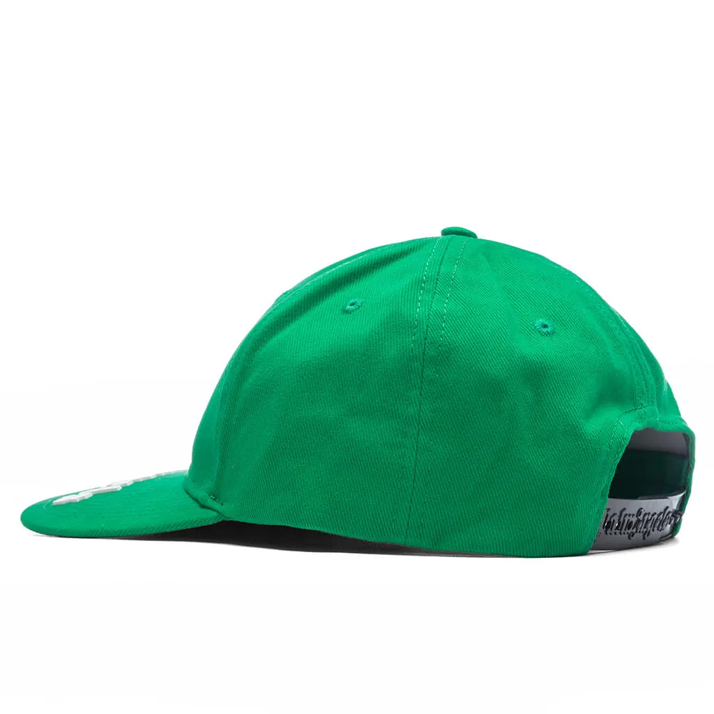 Green and White Curved Logo Cap