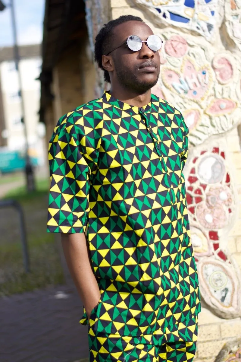 Green Ankara African Festival Trousers