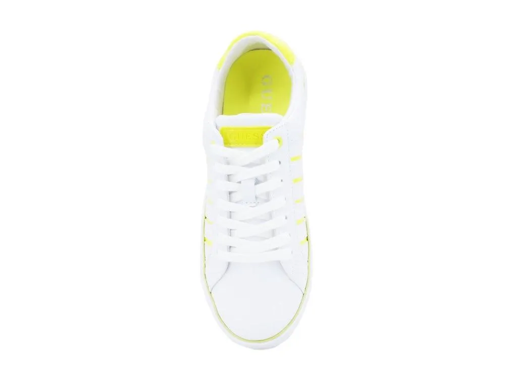 GUESS White Yellow Sneaker FL5BOLELE12