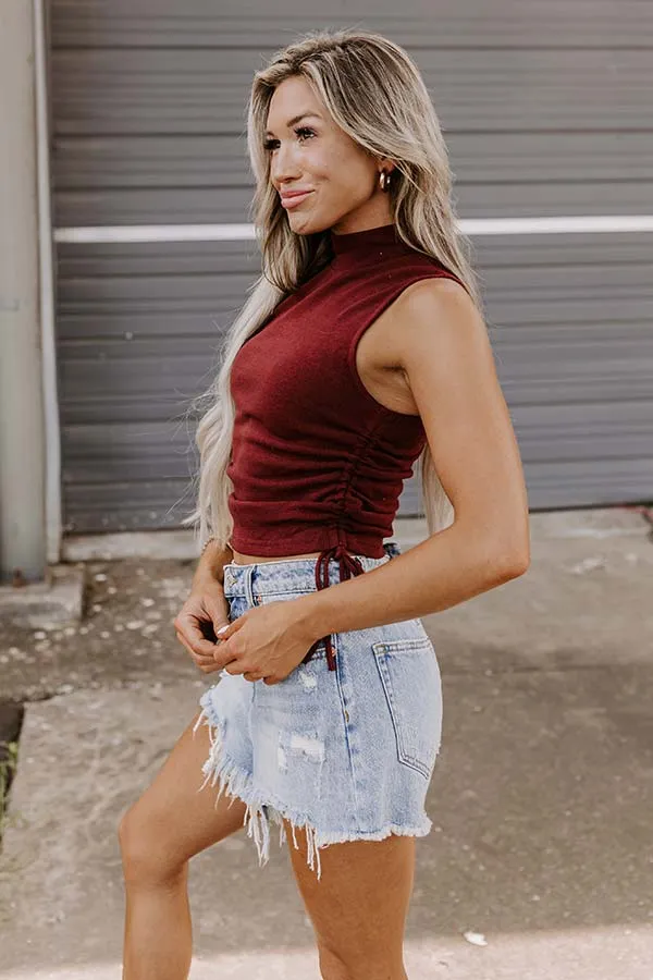 Have A Ball Ruched Side Top In Merlot
