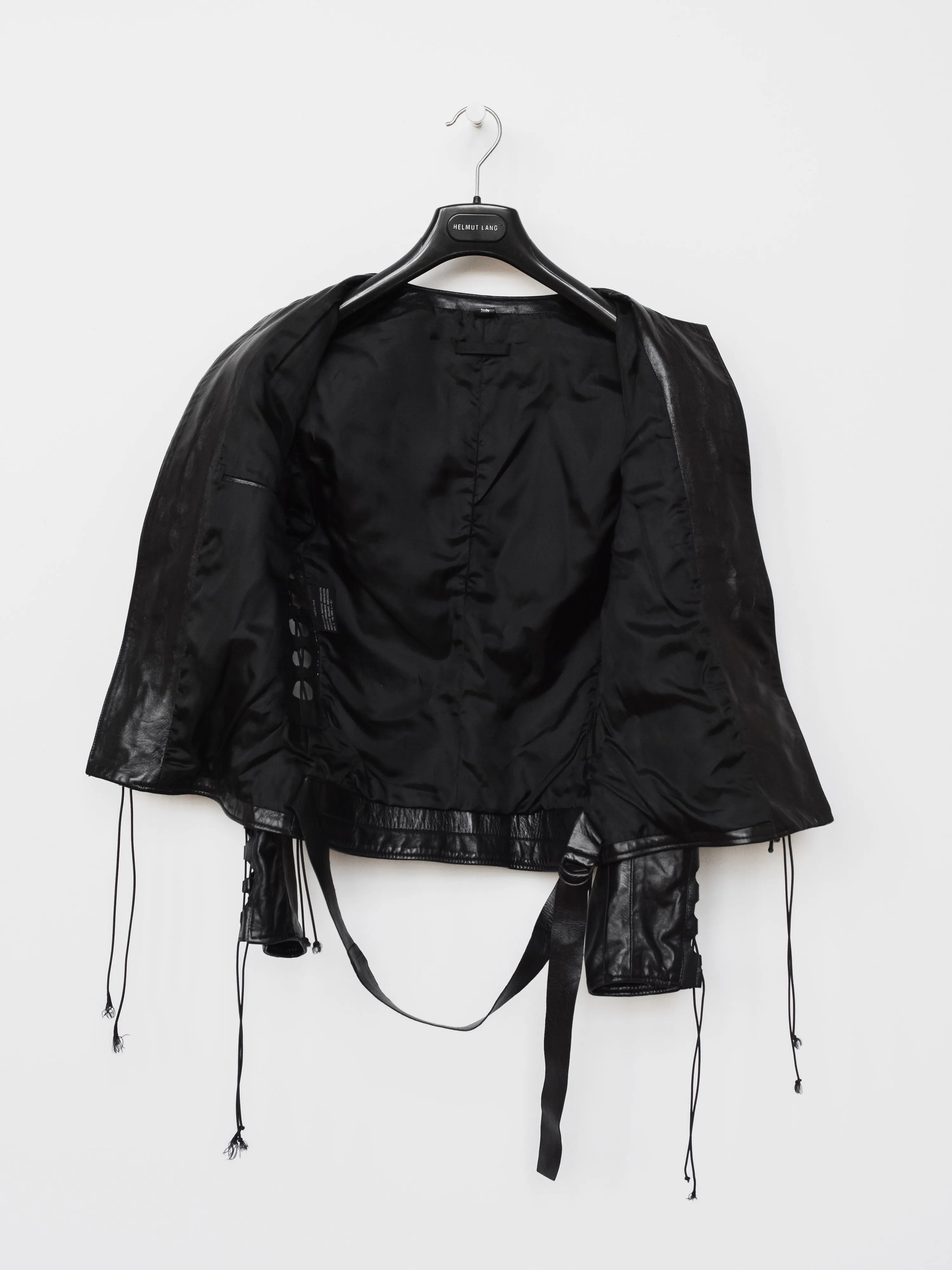 Helmut Lang Lace Up Leather Corset Jacket Spring Summer 2001 Collection