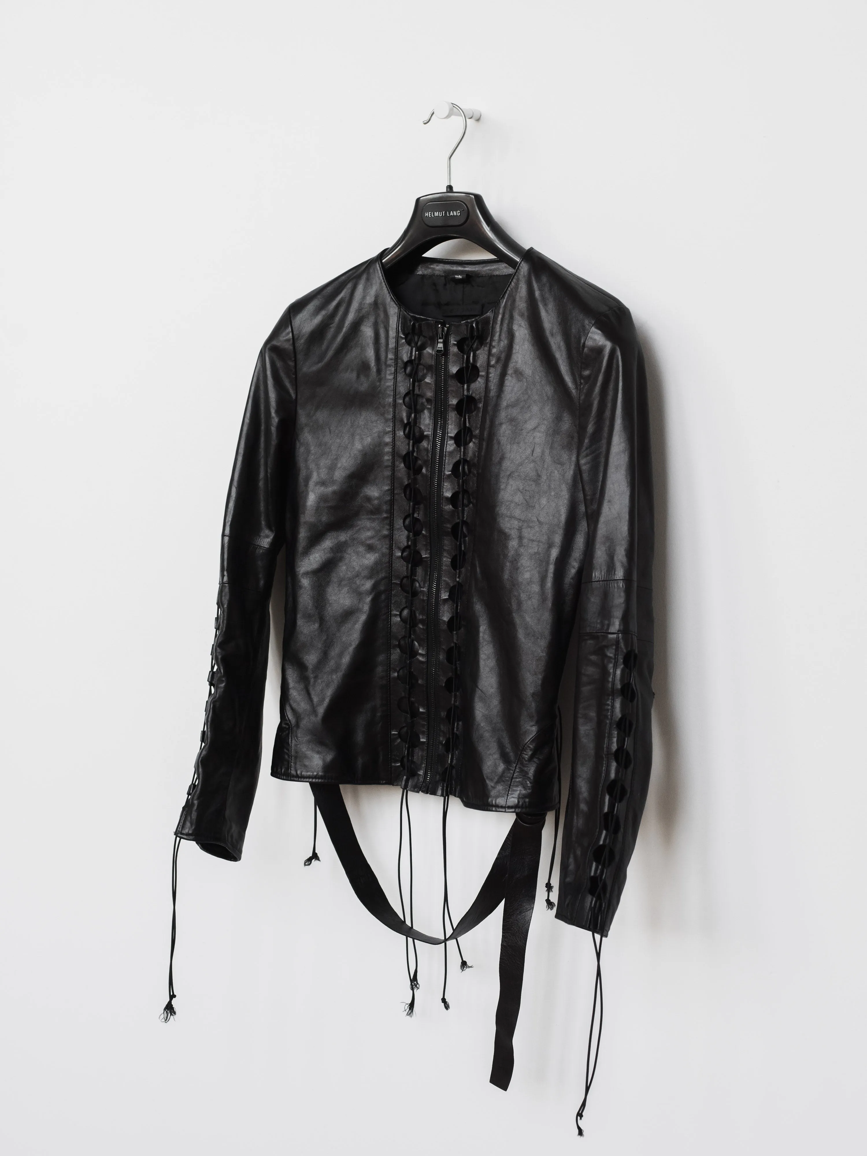 Helmut Lang Lace Up Leather Corset Jacket Spring Summer 2001 Collection