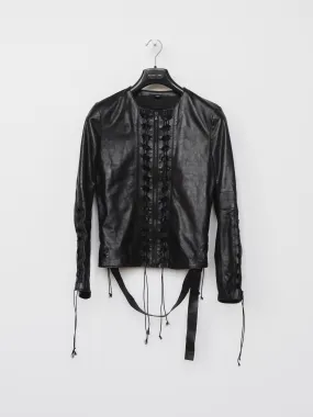 Helmut Lang Lace Up Leather Corset Jacket Spring Summer 2001 Collection